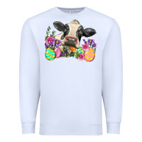 White Happy Easter Cow Easter Day Premium Sweatshirt - Neo Western
