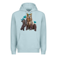 Blue Mist mama bear and baby bear Premium Hoodie - Artiststas
