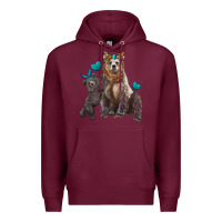 Burgundy mama bear and baby bear Premium Hoodie - Artiststas