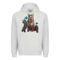 Dove Grey mama bear and baby bear Premium Hoodie - Artiststas