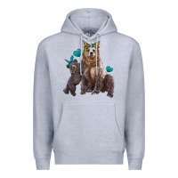 Heather Grey mama bear and baby bear Premium Hoodie - Artiststas