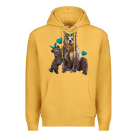 Mustard mama bear and baby bear Premium Hoodie - Artiststas