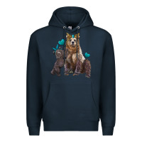 Navy mama bear and baby bear Premium Hoodie - Artiststas