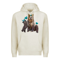 Oatmeal Heather mama bear and baby bear Premium Hoodie - Artiststas