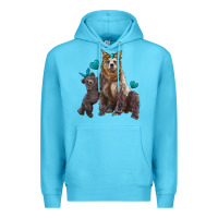 Ocean Blue mama bear and baby bear Premium Hoodie - Artiststas
