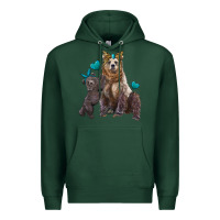 Sports Green mama bear and baby bear Premium Hoodie - Artiststas