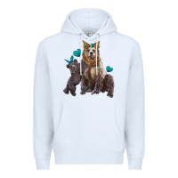 White mama bear and baby bear Premium Hoodie - Artiststas