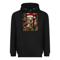 Black christmas heifer with leoard and cowhide Heavyweight Hoodie - RanaPortraitStore