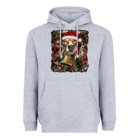 Heather Grey christmas heifer with leoard and cowhide Heavyweight Hoodie - RanaPortraitStore