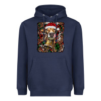 Navy christmas heifer with leoard and cowhide Heavyweight Hoodie - RanaPortraitStore