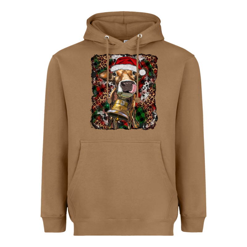 Christmas Heifer With Leoard And Cowhide Heavyweight Hoodie by RanaPortraitStore | Teevron