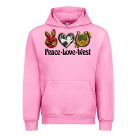 Fuchsia Pink peace love west Urban Hoodie - BarkalooDesign