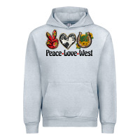 Heather Grey peace love west Urban Hoodie - BarkalooDesign