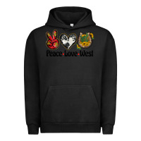 Pigment Black peace love west Urban Hoodie - BarkalooDesign