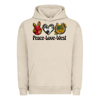 Pigment French Oak peace love west Urban Hoodie - BarkalooDesign