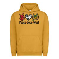 Pigment Peanut Butter peace love west Urban Hoodie - BarkalooDesign
