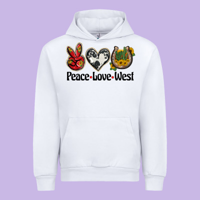 Peace Love West Urban Hoodie Designed By Barkaloodesign
