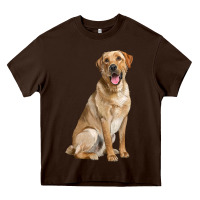 Chocolate Brown Labrador Retriever llustrations Heavy Core Tee - LillyAllenDesigns
