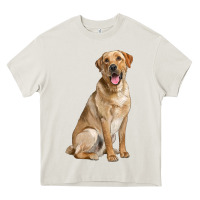 Cream Labrador Retriever llustrations Heavy Core Tee - LillyAllenDesigns