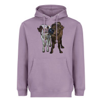 Lavender two heifer cows Heavyweight Hoodie - RanaPortraitStore