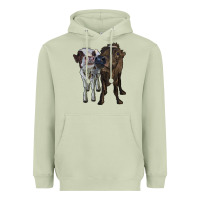 Matcha two heifer cows Heavyweight Hoodie - RanaPortraitStore