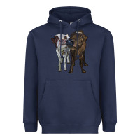 Navy two heifer cows Heavyweight Hoodie - RanaPortraitStore
