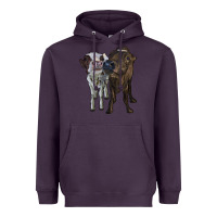 Plum two heifer cows Heavyweight Hoodie - RanaPortraitStore