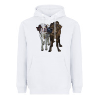 White two heifer cows Heavyweight Hoodie - RanaPortraitStore