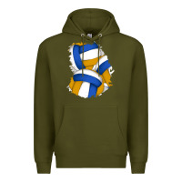 Army Green volleyball patch Premium Hoodie - AdoDesignShop