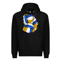 Black volleyball patch Premium Hoodie - AdoDesignShop