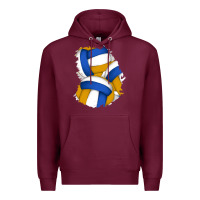 Burgundy volleyball patch Premium Hoodie - AdoDesignShop