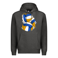 Charcoal Heather volleyball patch Premium Hoodie - AdoDesignShop