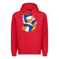 Red volleyball patch Premium Hoodie - AdoDesignShop