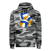 Slate Camo volleyball patch Premium Hoodie - AdoDesignShop