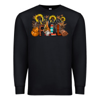 Black Welcome Fall Pumpkin Premium Sweatshirt - CowhideDigitalArt