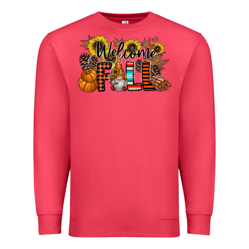 Welcome Fall Pumpkin Premium Sweatshirt by CowhideDigitalArt | Teevron