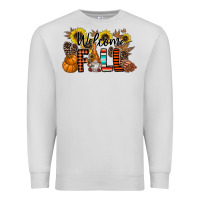 Dove Grey Welcome Fall Pumpkin Premium Sweatshirt - CowhideDigitalArt