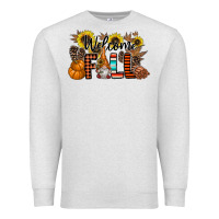 Oatmeal Heather Welcome Fall Pumpkin Premium Sweatshirt - CowhideDigitalArt
