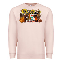 Pale Pink Welcome Fall Pumpkin Premium Sweatshirt - CowhideDigitalArt
