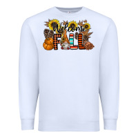 White Welcome Fall Pumpkin Premium Sweatshirt - CowhideDigitalArt