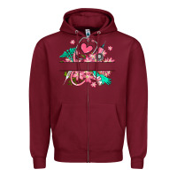 Burgundy nurse flowers custom name design Zipper Hoodie - RanaPortraitStore
