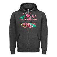 Charcoal Heather nurse flowers custom name design Zipper Hoodie - RanaPortraitStore
