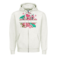 Oatmeal Heather nurse flowers custom name design Zipper Hoodie - RanaPortraitStore