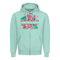 Seafoam nurse flowers custom name design Zipper Hoodie - RanaPortraitStore