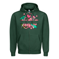 Sports Green nurse flowers custom name design Zipper Hoodie - RanaPortraitStore