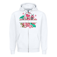 White nurse flowers custom name design Zipper Hoodie - RanaPortraitStore