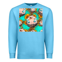 Ocean Blue hedgehog western seamless pattern Premium Sweatshirt - HRA Design Shop