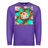 Purple hedgehog western seamless pattern Premium Sweatshirt - HRA Design Shop