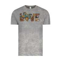 Cloud Rock love texas map sunflower leopard cowhide Vintage Tee - Artiststas