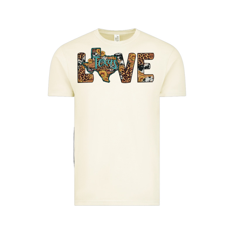 Love Texas Map Sunflower Leopard Cowhide Vintage Tee by Artiststas | Teevron